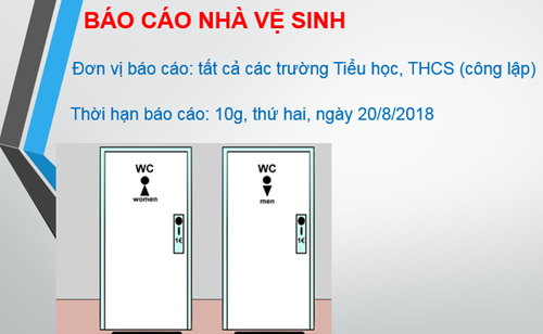 KHẨN: Báo cáo số liệu nhà vệ sinh 